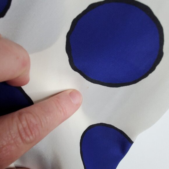 Da Rue Of California Womens Vintage Blue Polka Dot Button Up Blouse Size 16 - Picture 4 of 9